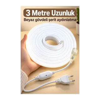 Fişli Şerit Aydınlatma Beyaz Işık 3 Metre