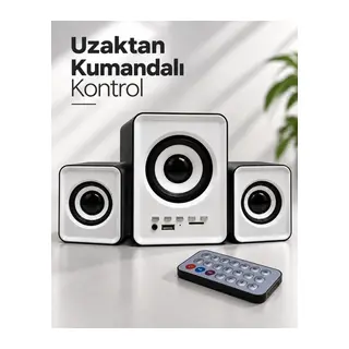FM Radyolu Bluetooth Masaüstü Hoparlör Seti