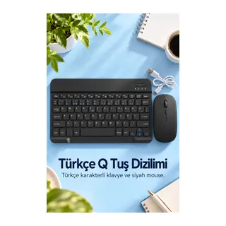 Kablosuz Klavye Mouse Takımı Türkçe Karakterli Tuşlar