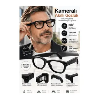 Yapay Zeka Destekli Smart Kameralı Güneş Gözlüğü Akıllı Gözlük