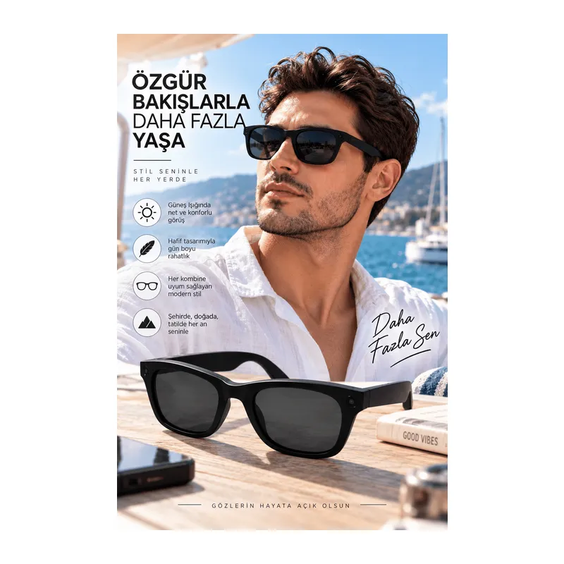 Kameralı Akıllı Güneş Gözlüğü Smart Glasses Anı Kaydetme