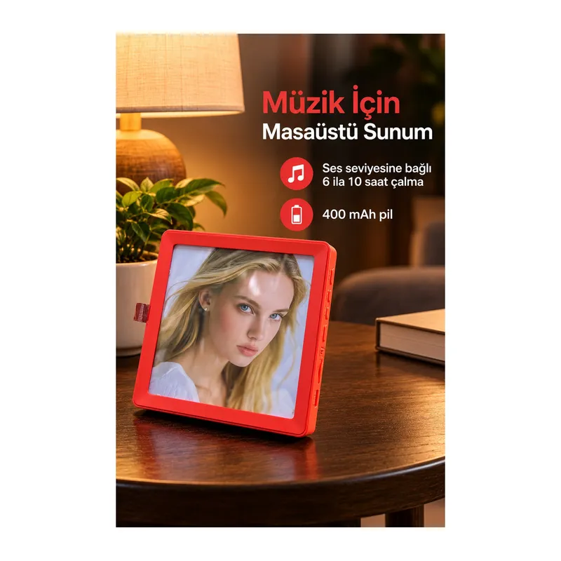 Müzikli Fotoğraf Çerçevesi Şarj Kablolu Masaüstü Kullanım