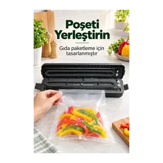 Vakumlu Paketleme Makinesi Basınç Tahliye Valfli Siyah