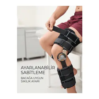 Açı Ayarlı Dizlik Yan Menteşeli Ayarlanabilir Cırtlı Diz Destek Aparatı