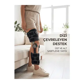 Ayarlanabilir Açı Kontrollü Dizlik Yan Destekli Menteşeli Diz Sabitleme Aparatı