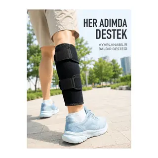 Alt Baldır Destekliği Çift Sabitleme Bantlı Ayarlanabilir Spor Baldırlığı