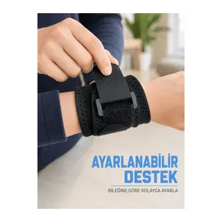 Bilek Destekliği Ayarlanabilir Çift Bantlı Cırtlı Sporcu Bilekliği