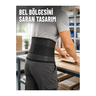 Çalışma Korsesi Güçlendirilmiş Elastik Bantlı Ayarlanabilir Bel Desteği
