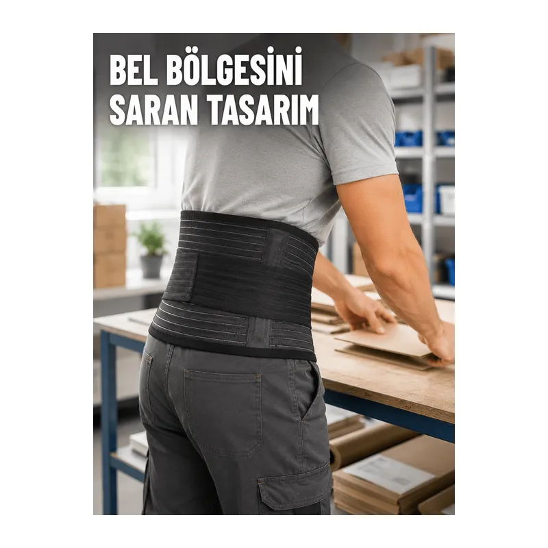 Çalışma Korsesi Güçlendirilmiş Elastik Bantlı Ayarlanabilir Bel Desteği