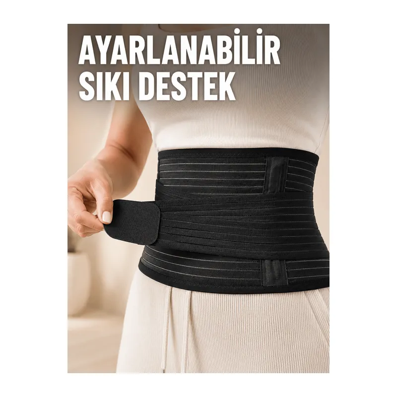 Elastik Bel Destek Korsesi Ayarlanabilir Cırtlı Sıkma Bantlı Bel Kemeri