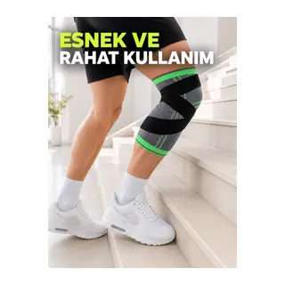 Ayarlanabilir Çapraz Bantlı Sporcu Dizliği Örme Esnek Diz Destekleyici