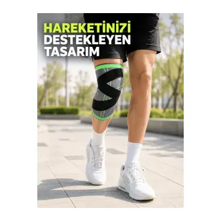 Sporcu Dizliği Çapraz Bant Destekli Nefes Alabilen Esnek Örme Dizlik