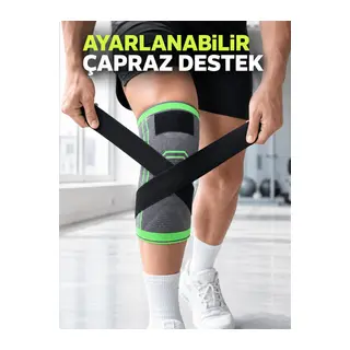 Kadın Erkek Sporcu Dizliği Esnek Örme Ayarlanabilir Bantlı Diz Desteği