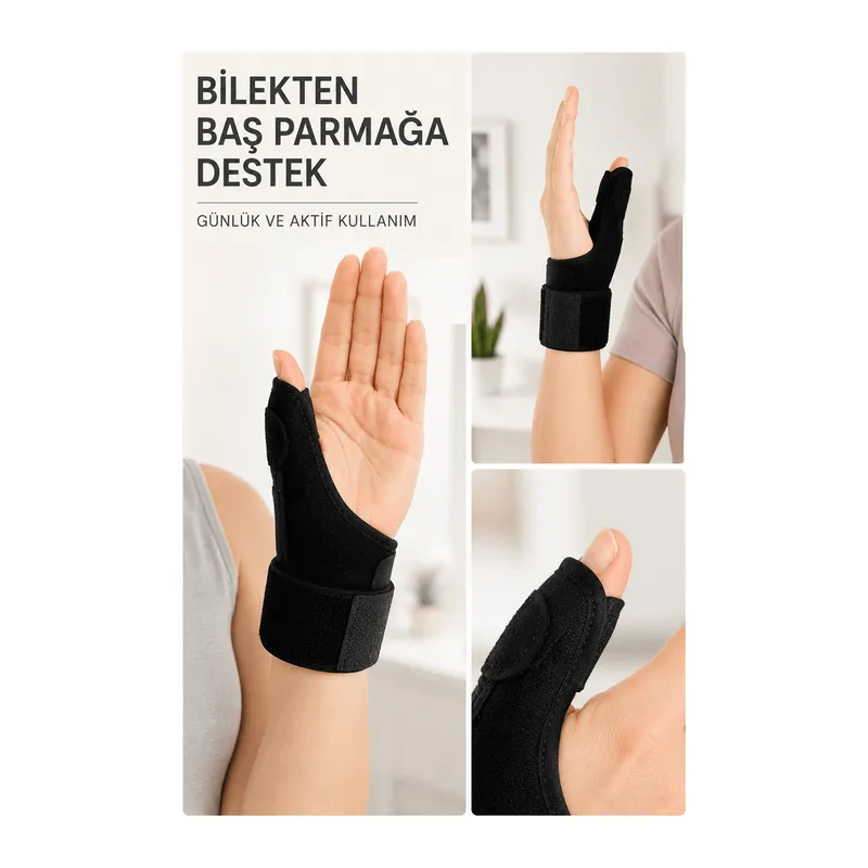 Metal Destekli El Bilekliği Ateli Başparmak Destekli De Quervain Bilek Desteği