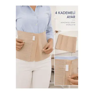 Kadın Abdominal Korse 26 cm Karın ve Bel Bölgesi 4 Kademeli Ayarlanabilir Korse