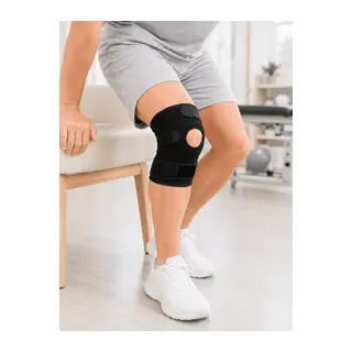 Siyah Ligamentli Dizlik Cırtlı Ayarlanabilir Kısa Diz Destekleyici
