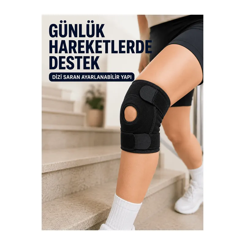 Kısa Patella Dizlik Ayarlanabilir Cırtlı Diz Destekliği Spor ve Günlük Kullanım