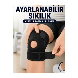 Açık Patella Dizlik Diz Kapağı Destekli Ayarlanabilir Cırtlı Sporcu Dizliği
