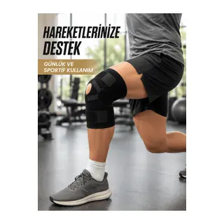 Ligamentli Dizlik Açık Patella Yan Destekli Ayarlanabilir Bantlı Sporcu Dizliği