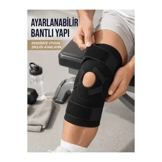 Yan Destekli Ligamentli Dizlik Açık Patella Ayarlanabilir Spor ve Günlük Kullanım