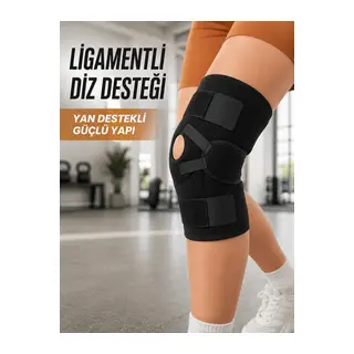 Ligamentli Sporcu Dizliği Patella Destekli Ayarlanabilir Bantlı Diz Koruyucu