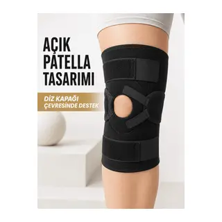Açık Patella Ligamentli Dizlik Yan Destekli Esnek Ayarlanabilir Diz Desteği