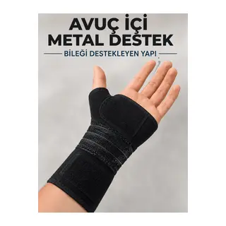Ayarlanabilir El Bilek Desteği Metal Destekli Cırtlı Bileklik El Ateli