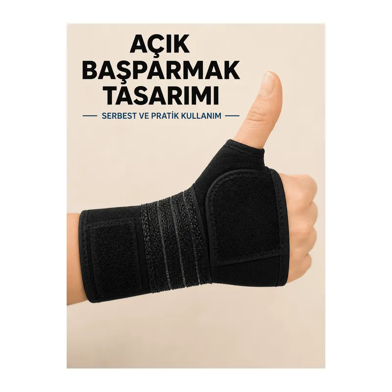 Avuç İçi Destekli El Bilekliği Metal Destekli Ayarlanabilir Bilek Ateli