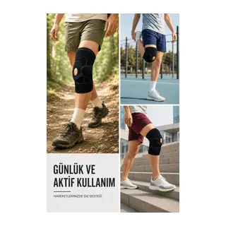 Patella Destekli Ligamentli Dizlik Ayarlanabilir Cırtlı Silikon Pedli Diz Desteği