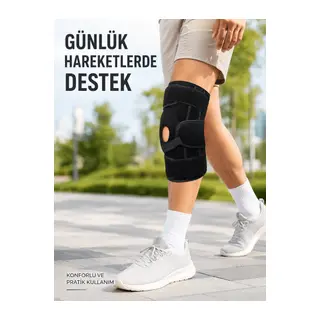 Sporcu Patella Dizliği Esnek Ligamentli Silikon Pedli Menisküs Diz Destek Bandajı