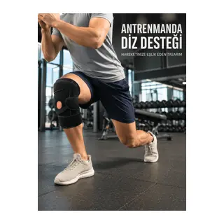 Ayarlanabilir Ligamentli Dizlik Patella Silikon Pedli Nefes Alabilir Diz Koruyucu