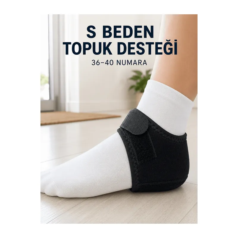 Topuk Koruyucu Destek Çorabı S Beden 36-40 Numara Cırtlı Esnek Tasarım