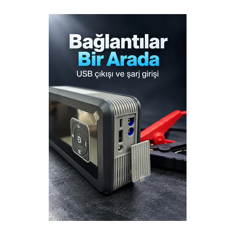 Dijital Ekranlı Hava Kompresörü ve Akü Takviye Seti