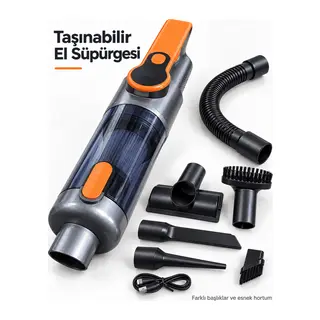 Taşınabilir El Süpürgesi Başlık ve Esnek Hortum Setli