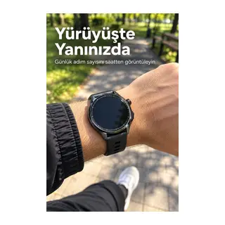 Müzik Kontrolü Özellikli Yuvarlak Ekranlı Şarjlı Akıllı Saat