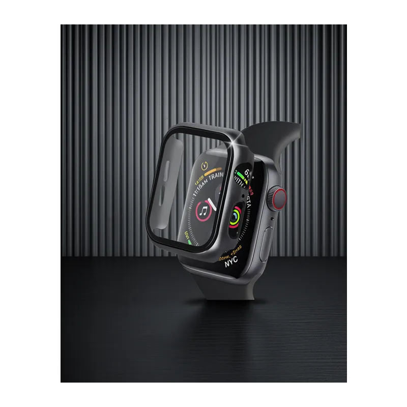 Apple Watch 38mm Camlı Kasa Ekran Koruyucu - Siyah