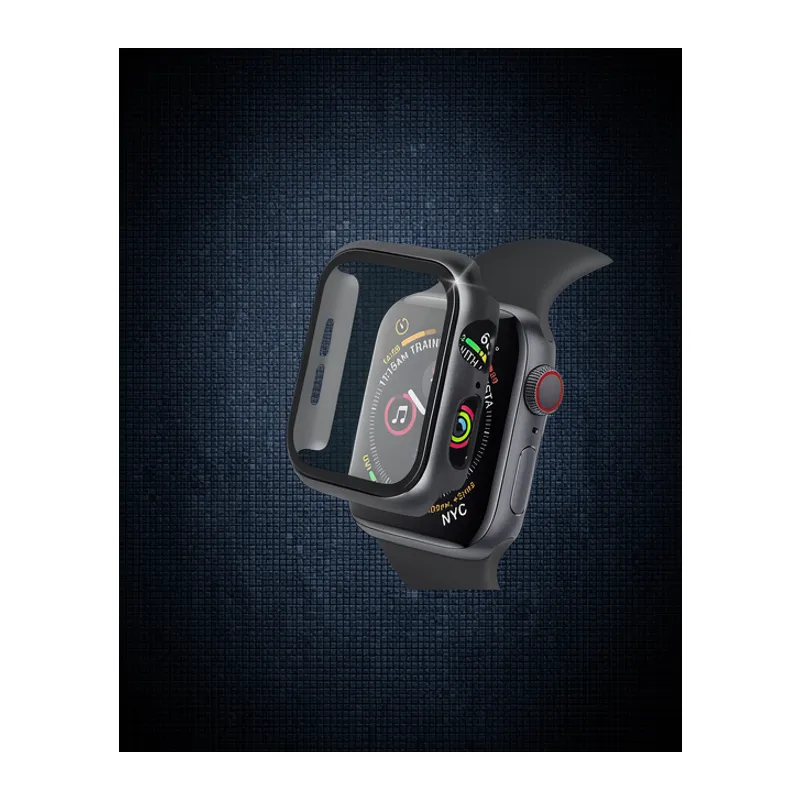 Apple Watch 40mm Camlı Kasa Ekran Koruyucu - Siyah
