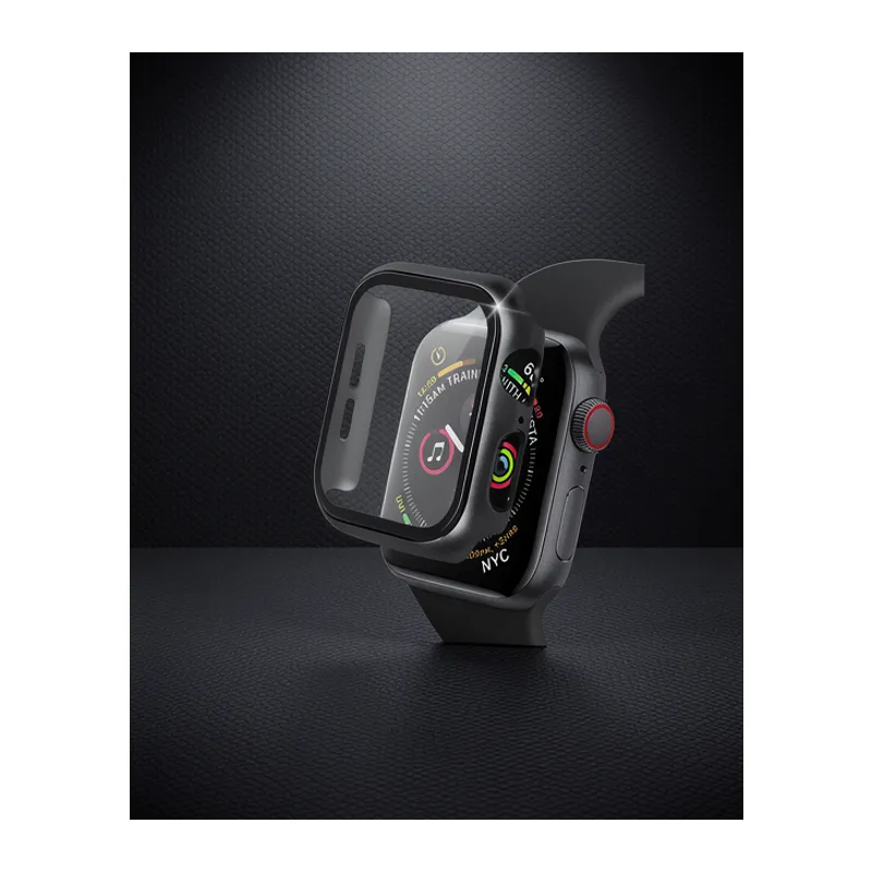 Apple Watch 42mm Camlı Kasa Ekran Koruyucu - Siyah
