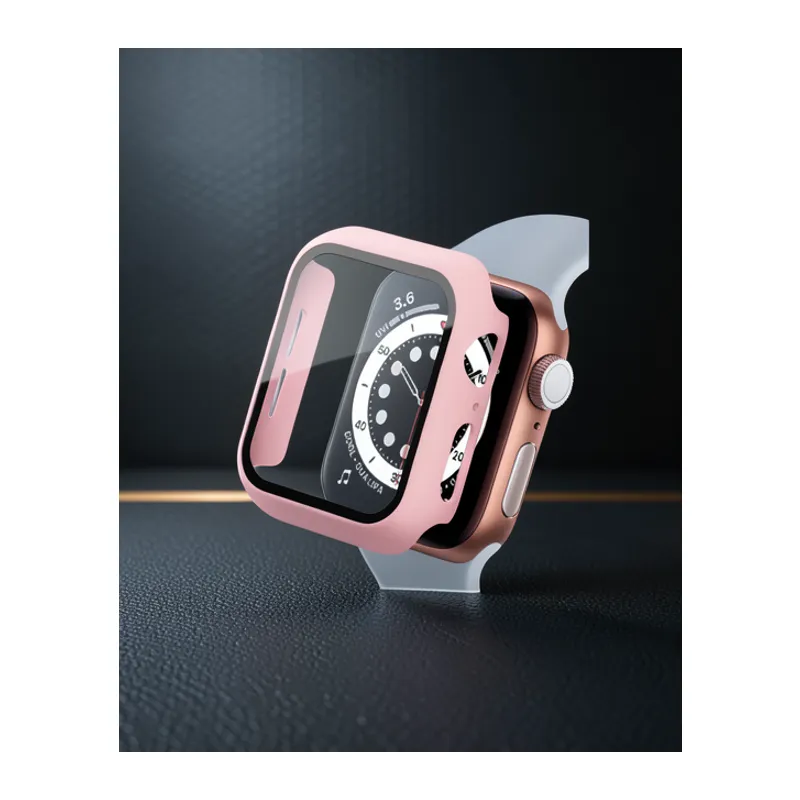 Apple Watch 42mm Camlı Kasa Ekran Koruyucu - Rose Gold