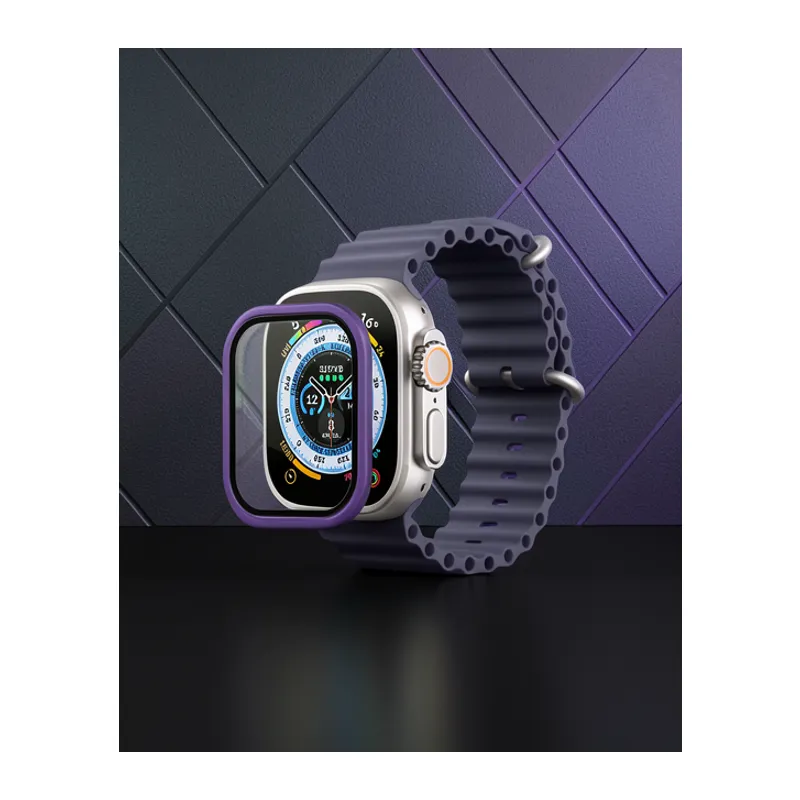 Apple Watch Ultra 49mm Alüminyum Kasa Cam Ekran Koruyucu - Mor