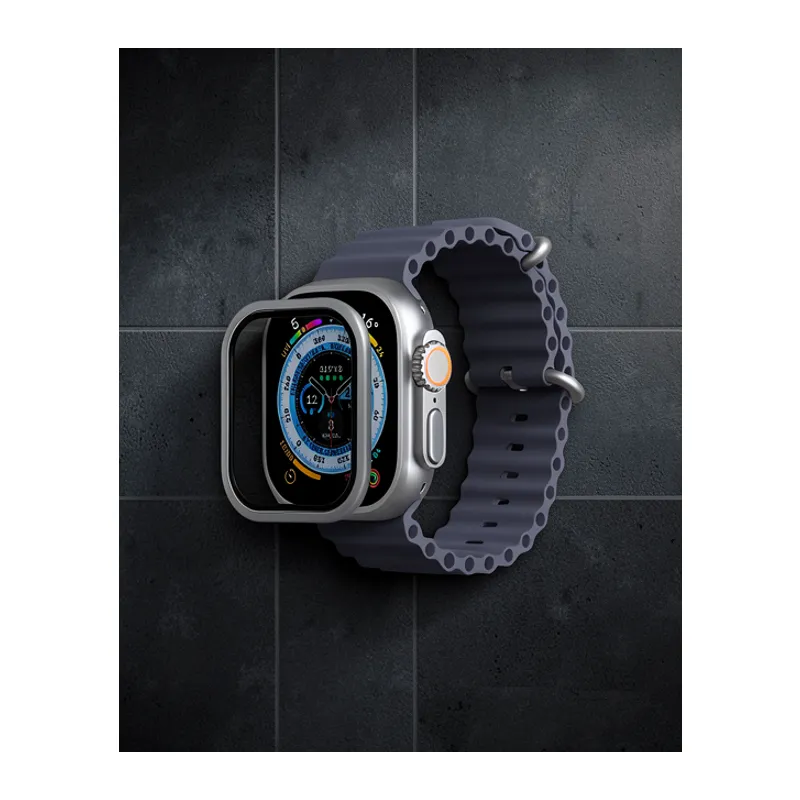 Apple Watch Ultra 49mm Alüminyum Kasa Cam Ekran Koruyucu - Gri