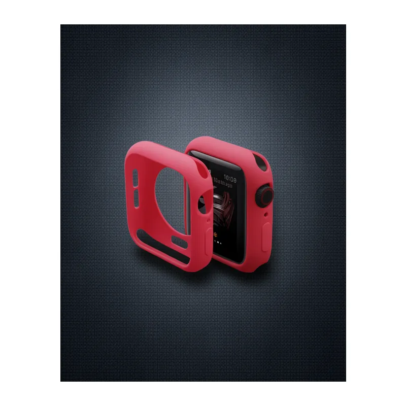 Apple Watch 42mm Silikon Alt Kasa - Kırmızı