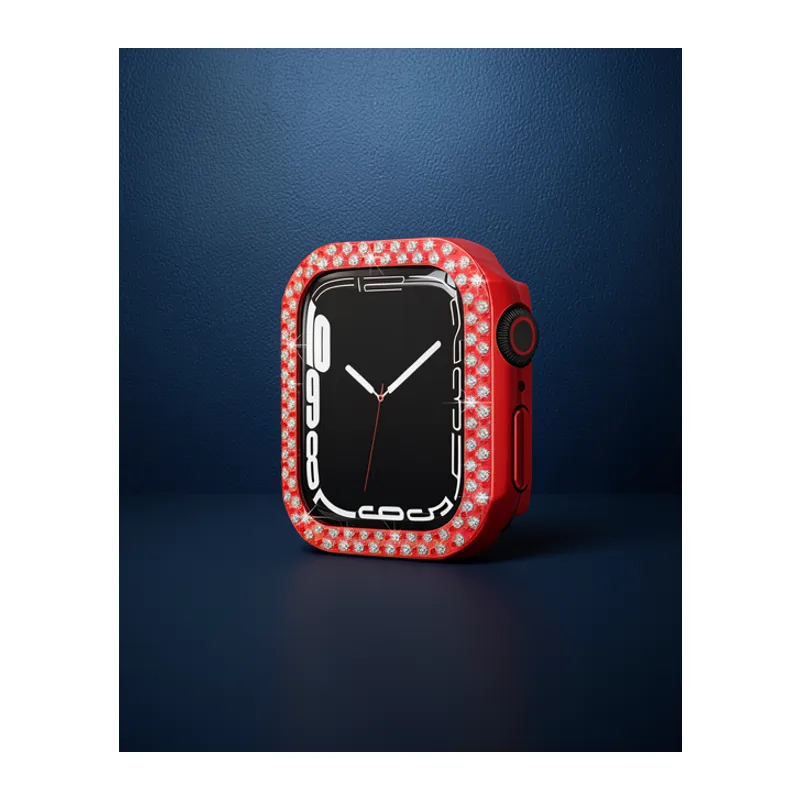Apple Watch 44mm Taşlı Kasa - Kırmızı