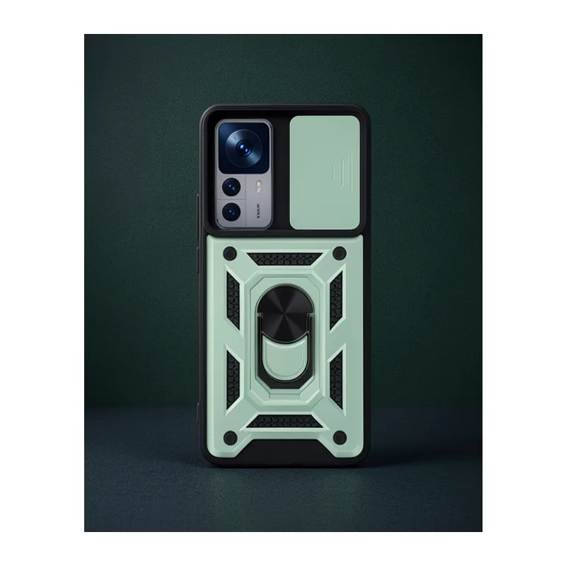 Xiaomi Mi 12t Pro Kılıf Pars Lens Yüzüklü Silikon - Yeşil