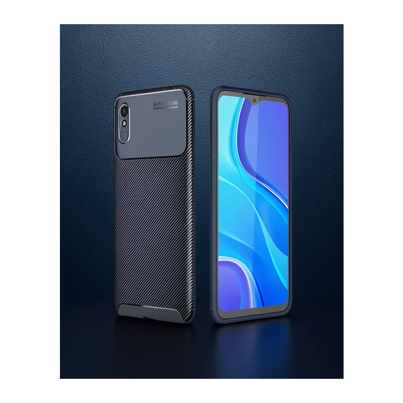 Xiaomi Redmi 9a Kılıf Auto Focus Karbon Kapak - Lacivert