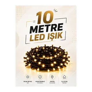 10 Metre LED Işıklı Dekoratif Parti ve Kutlama Aydınlatması