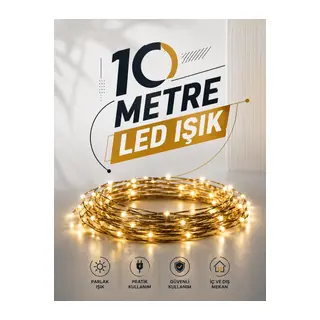 10 Metre Led Işık Gün Işığı Her Ortama Uygun Ampüllü