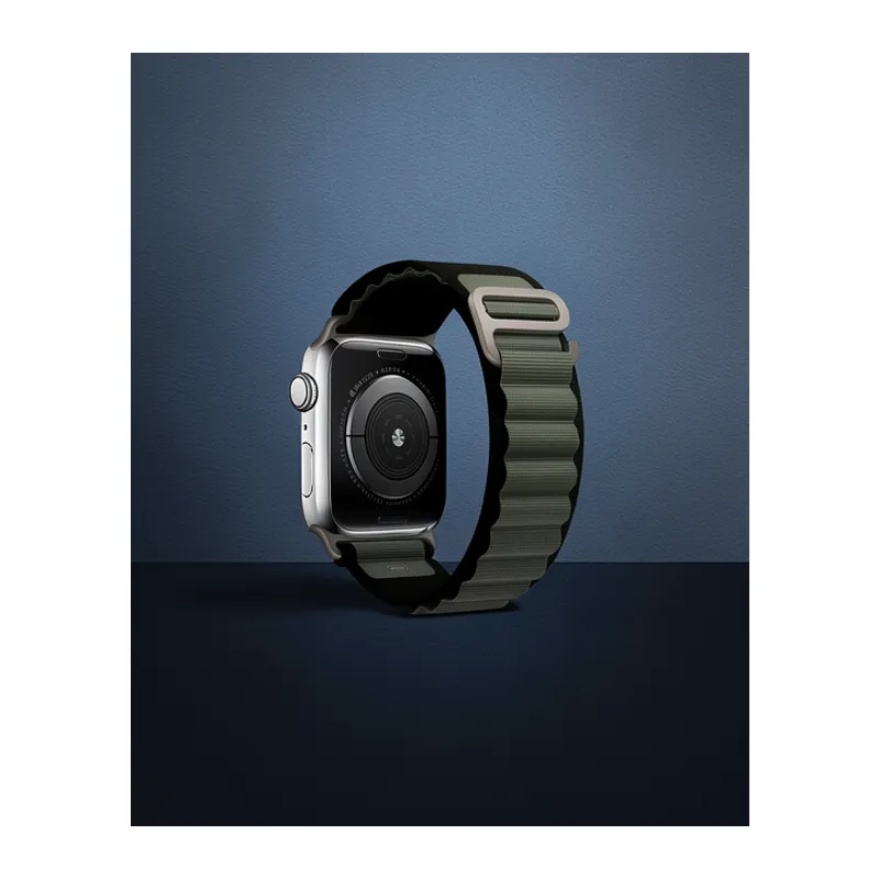Apple Watch 42mm Mountain Kordon - Siyah-yeşil