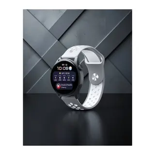 Samsung Watch 20mm Spor Delikli Kordon - Gri Beyaz