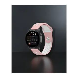 Samsung Watch 22mm Spor Delikli Kordon - Pembe Beyaz